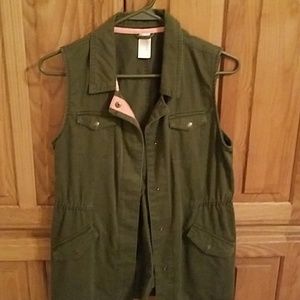 Olive green girls vest
